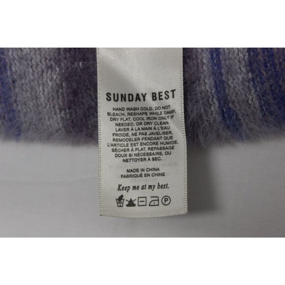 Aritzia Sunday‎ Best women's kitten v-neck fuzzy knit crop sweater M - Picture 8 of 11